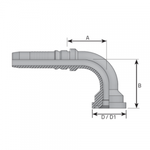 Угловое 90° фланцевое соединение SAE 3000 PSI / SFL-I interlock. (KF90L)